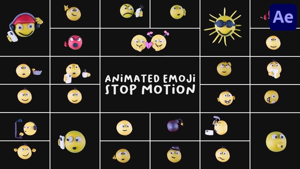 Videohive Animated Emoji Stop Motion | After Effects Elements template preview