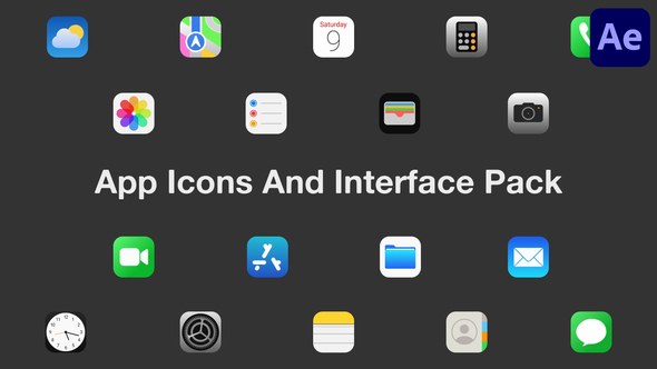 Videohive App Icons And Interface Pack for After Effects Elements template preview