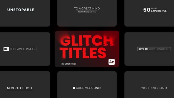 Videohive Glitch Titles For After Effects 43586775 Titles template preview