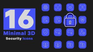 Videohive Minimal 3D - Security Icons Elements template preview