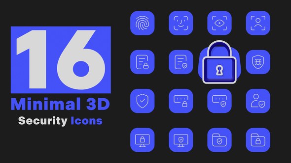Videohive Minimal 3D - Security Icons Elements template preview