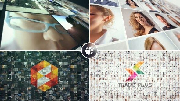 Multi Video Wall Logo Video Displays template preview