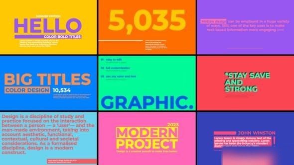 Videohive Color Bold Titles Titles template preview