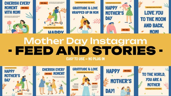Videohive Mother Day Feed and Stories Instagram 57354252 Openers template preview