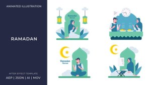 Videohive Ramadan Animated Illustration | After Effects Ramadan template preview