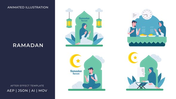 Videohive Ramadan Animated Illustration | After Effects Ramadan template preview