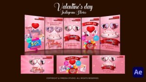 Videohive ValentineвЂ™s day Instagram Stories Openers template preview