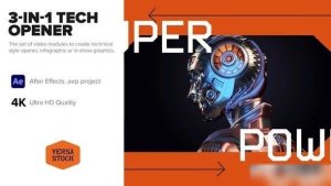 Videohive 3-in-1 Tech Infographics Opener Openers template preview