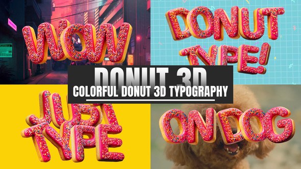 Videohive Colorful Donut Letters Pack Titles template preview