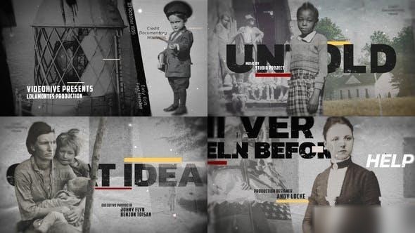 Videohive Textured History Credit Openers template preview