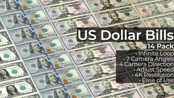Videohive US Dollar Bills - 14 Pack Elements template preview