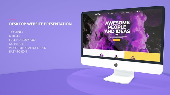 Videohive Desktop Website Presentation Product Promo template preview
