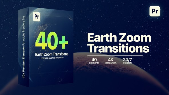 Earth Zoom Transitions Premiere Pro template preview