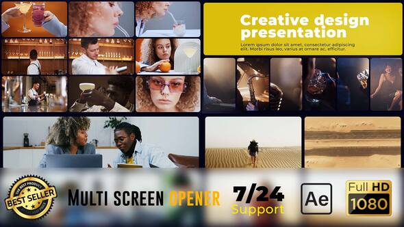 Videohive Smooth multiscreen slideshow Broadcast-packages template preview
