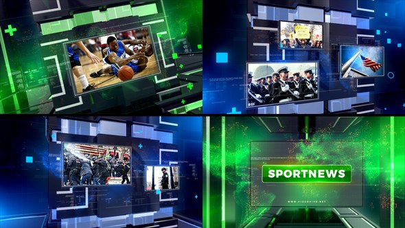 News Broadcast Video Displays template preview