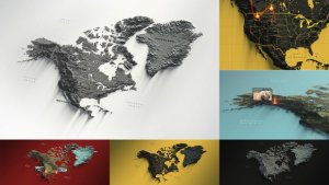 Videohive North America Map Elements template preview
