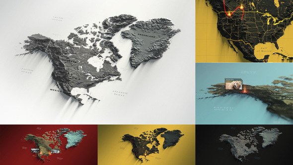 Videohive North America Map Elements template preview