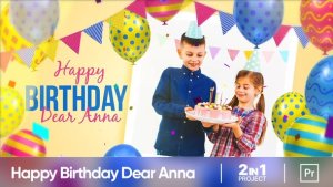 Happy Birthday Dear Anna (MOGRT) Premiere Pro template preview