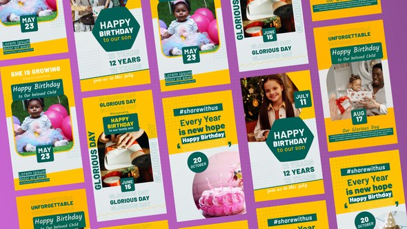 Videohive Happy Birthday Stories Product Promo template preview