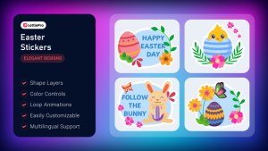 Videohive Easter Stickers Easter template preview