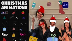Christmas Mask And Sticker Animations for After Effects Video Displays template preview