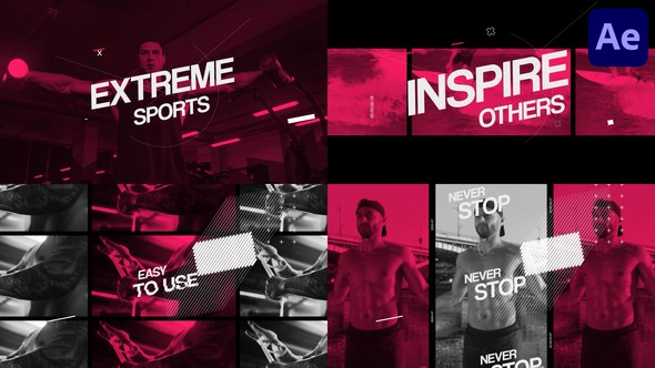 Videohive Extreme Sport Slides for After Effects Openers template preview