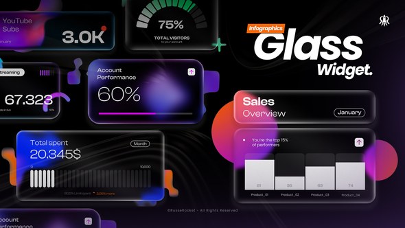 Videohive Infographic Glass Widget Infographics template preview