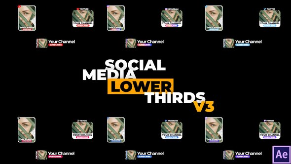 Videohive Social Media Lower Thirds v3 Elements template preview