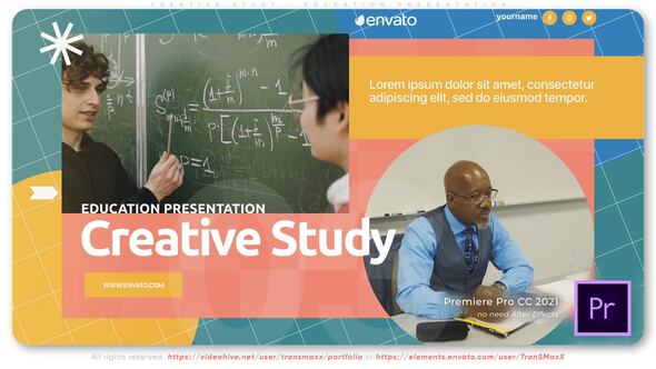 Creative Study Education Presentation Premiere Pro template preview