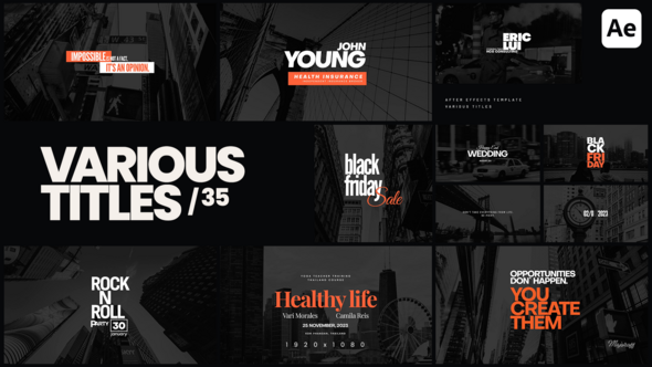 Videohive Various Titles 35 Titles template preview
