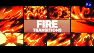 Videohive Cartoon Fire Transitions | After Effects Elements template preview