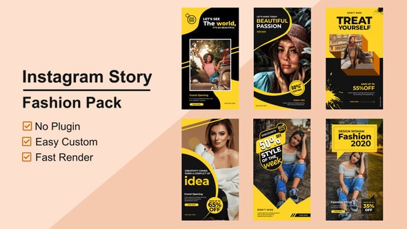 Fashion Instagram Stories V05 Video Displays template preview