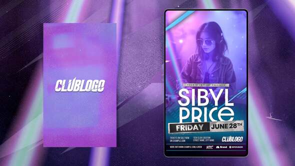 Videohive Animated Nightclub Flyer Template 59318830 Video Displays template preview