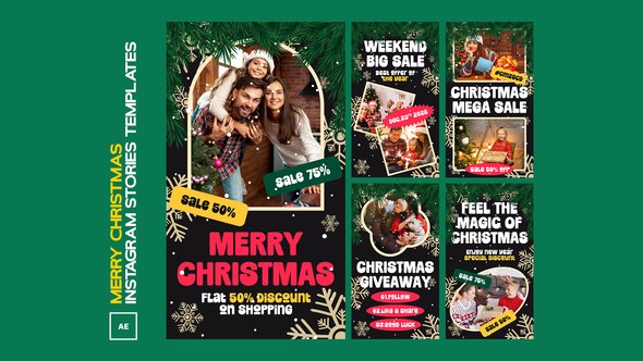 Videohive Merry Christmas Instagram Stories 48049240 Broadcast-packages template preview