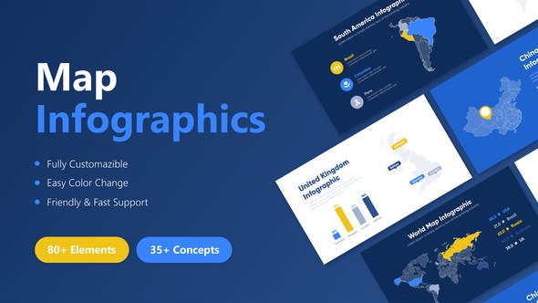 Videohive Map Infographics Infographics template preview