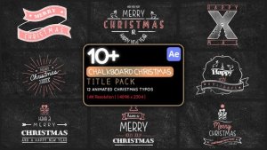 Videohive 12 Chalkboard Christmas Title Pack 4K Titles template preview