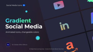 Videohive Animated Gradient Social Media Icons Elements template preview