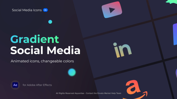 Videohive Animated Gradient Social Media Icons Elements template preview