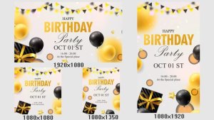 Videohive Happy Birthday Stories 48559860 Elements template preview