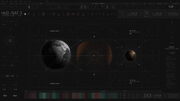 Videohive HUD Covert Operations Satellite 3 Elements template preview