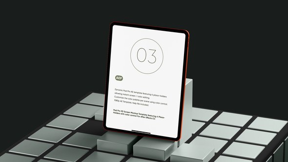 Videohive Pad Pro Sliding Cubes Screen Mockup Template Product Promo template preview