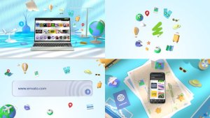 Videohive Travel Website and 3D Logo Product Promo template preview