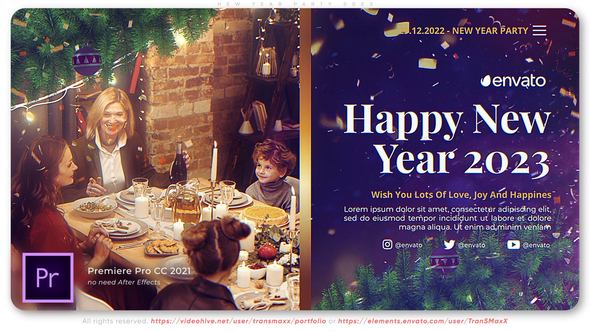 New Year Party 2024 Premiere Pro template preview