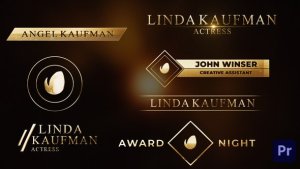 Awards Сeremony Gold Silver Lowerthirds Pack Premiere Pro template preview