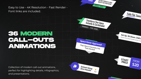 Videohive Modern Call-Outs 59558625 Titles template preview