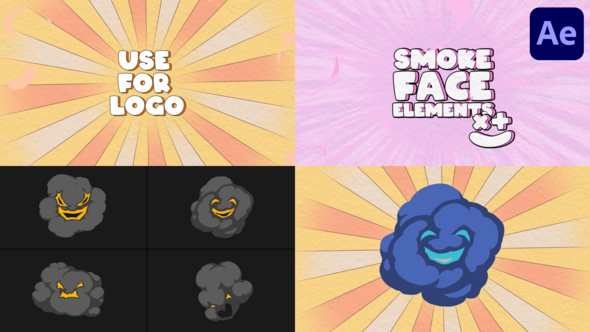 Videohive Explosion Smoke Face Elements | After Effects Elements template preview