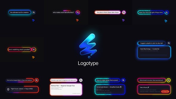 Videohive AI Dark Search Bar Elements template preview