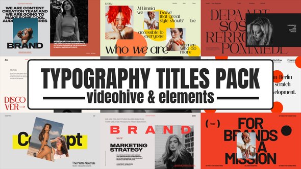 Videohive Typography Titles Pack 57852663 Titles template preview