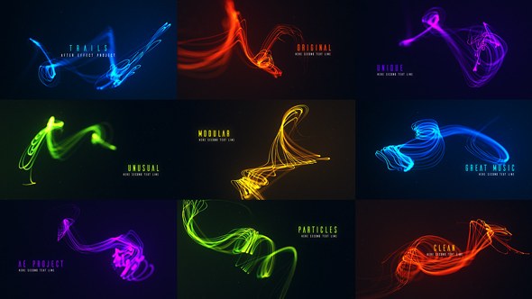 Particle Titles | Trails Video Displays template preview