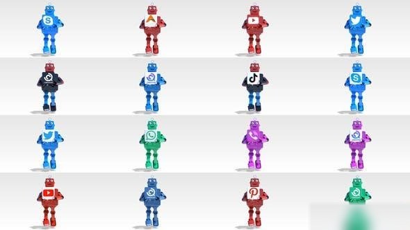 Videohive Cartoon Robot Running Logo Reveal Bundle Logo Stings template preview